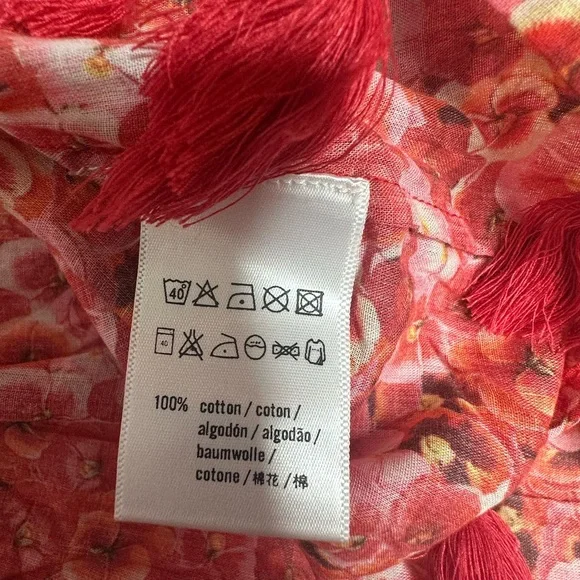 NEW Anthropologie Ro's Garden Seychelles tunic tassel dress Red Poppy S - Picture 10 of 12